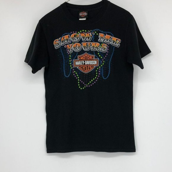 Harley Davidson Mardi Gras New Orleans Louisiana black shirt sleeve shirt - Picture 14 of 14